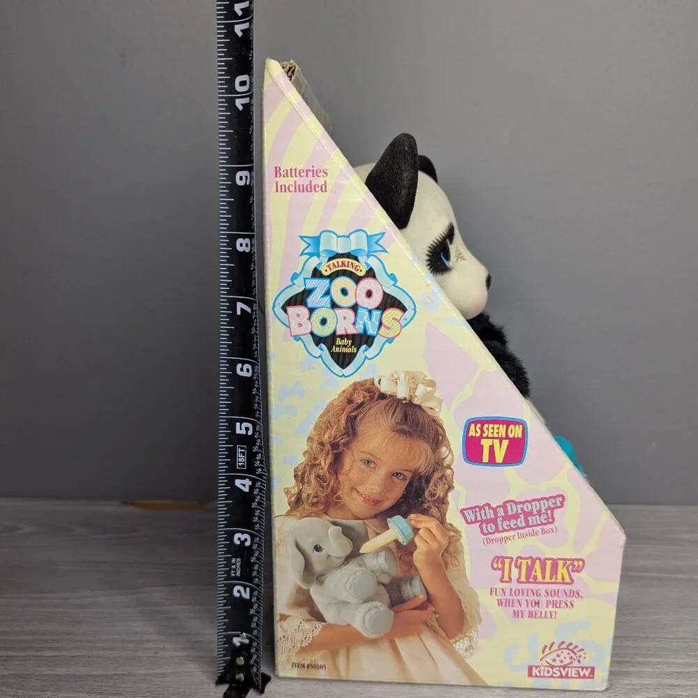 Vntg 1994 Zoo Borns by Ed Kaplan Associates Talking Panda Plush w/Original Box